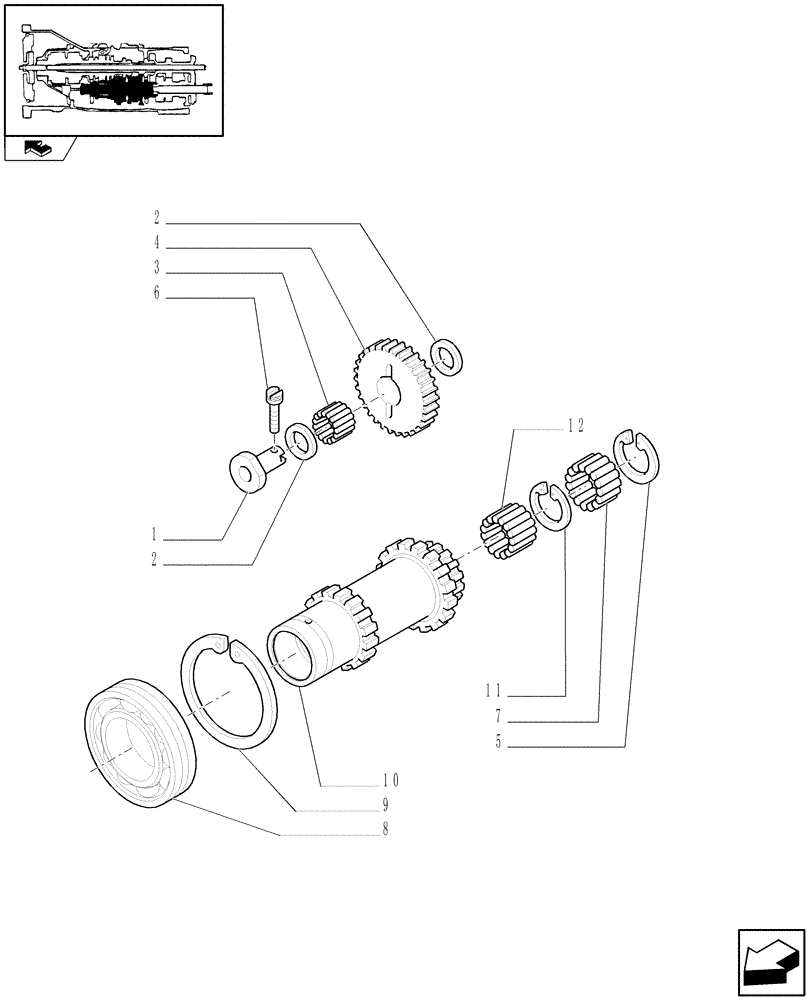 Схема запчастей Case IH FARMALL 105N - (1.28.1/02[03]) - HI-LO GEAR BOX GEARING - REVERSER GEAR, 4 SPEEDS (VAR.330275-331275 / 743510; VAR.330273) (03) - TRANSMISSION