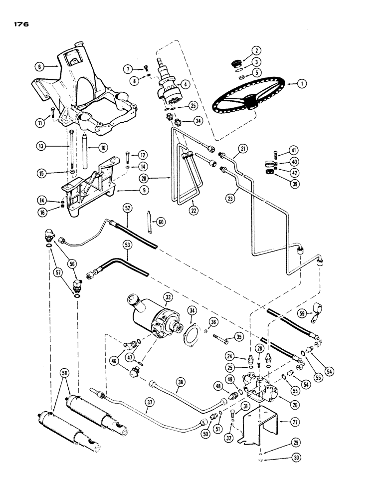 Схема запчастей Case IH 430 - (176) - 430, HYDROSTATIC STEERING (05) - STEERING