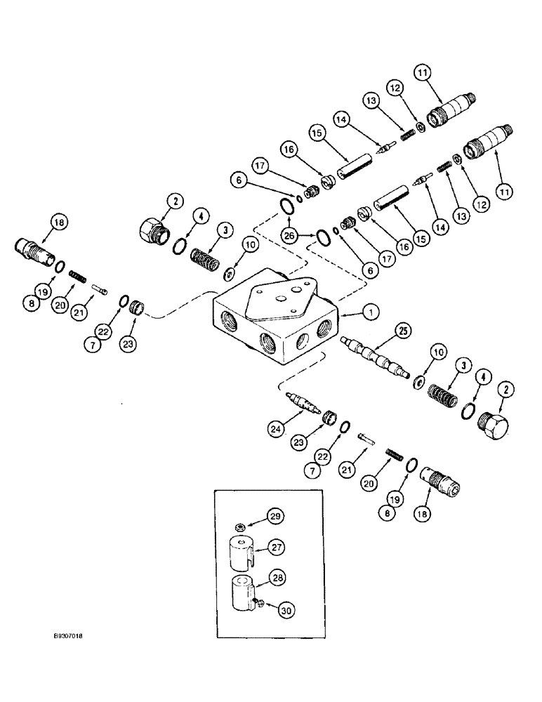 Схема запчастей Case IH 1660 - (8-071A) - DOUBLE PILOTED VALVE, FOR AUGER SWING AND REEL FORE/AFT (07) - HYDRAULICS