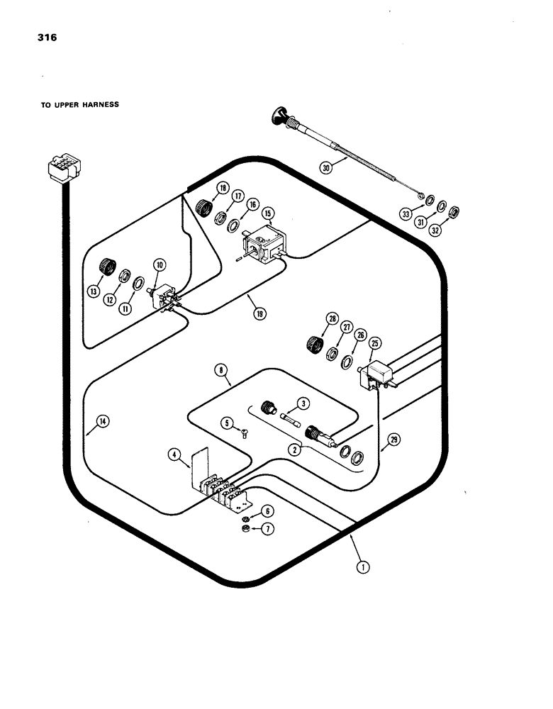 Схема запчастей Case IH 1270 - (316) - CAB, CONTROLS AND WIRING, WITH AIR CONDITIONER, USED PRIOR TO CAB SERIAL NUMBER 7814176 (09) - CHASSIS/ATTACHMENTS