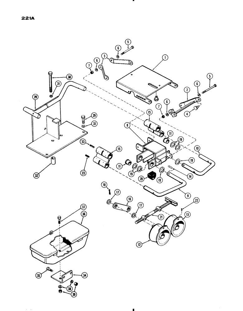 Схема запчастей Case IH 730 SERIES - (221A) - SEAT SUSPENSION, 730 STANDARD EXCEPT GROVE, USED PRIOR TO TRAC. SER. NO. 8312174 (09) - CHASSIS/ATTACHMENTS