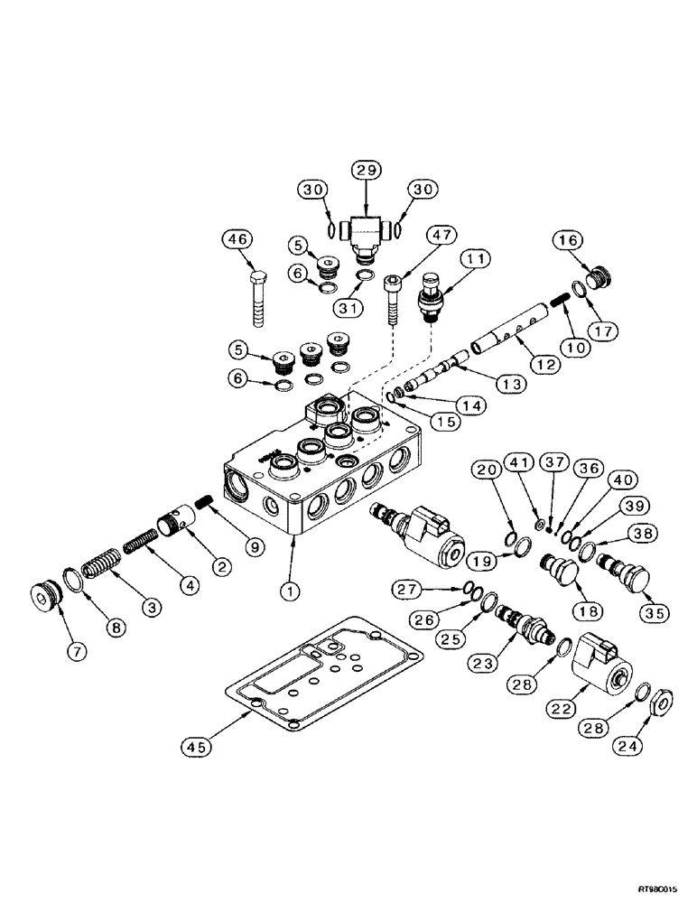 Схема запчастей Case IH MX180 - (6-074) - VALVE ASSEMBLY, TRANSMISSION CONTROL, EUROPE ONLY (06) - POWER TRAIN