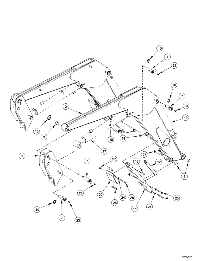 Схема запчастей Case IH L700 - (9-02) - FRAME (L700/L750) (09) - CHASSIS/ATTACHMENTS