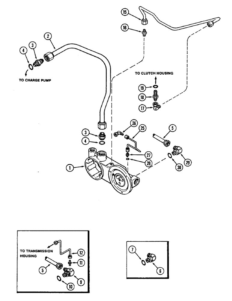 Схема запчастей Case IH 2290 - (8-374) - HYDRAULICS, TRANSMISSION LUBE TUBES, WITH POWER SHIFT (08) - HYDRAULICS