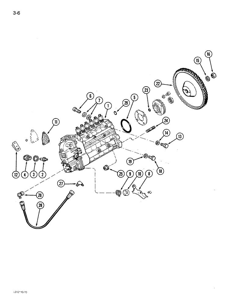 Схема запчастей Case IH 1680 - (3-006) - FUEL INJECTION PUMP AND DRIVE, 6TA-830 ENGINE (02) - FUEL SYSTEM