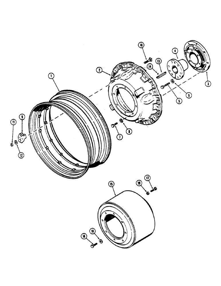 Схема запчастей Case IH 2590 - (6-219A) - DUAL REAR WHEELS, CAST, WITH 42 INCH RIMS (1066.80 MM) (06) - POWER TRAIN