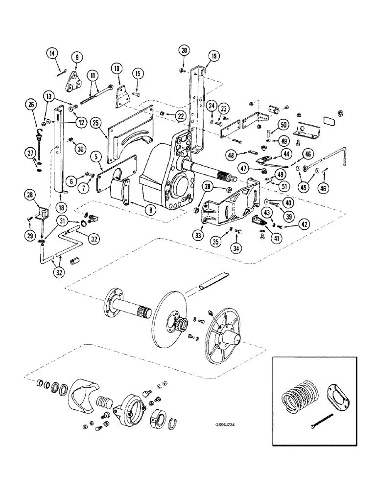 Схема запчастей Case IH 1660 - (9B-02) - ROTOR DRIVE, PRIOR TO P.I.N. JJC0026711 (14) - ROTOR, CONCANVES & SIEVE