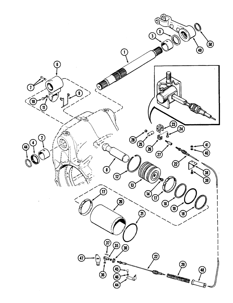 Схема запчастей Case IH 2290 - (8-462) - HITCH ROCKSHAFT AND PISTON, TRANSMISSION SERIAL NUMBER 10132155 AND AFTER (08) - HYDRAULICS