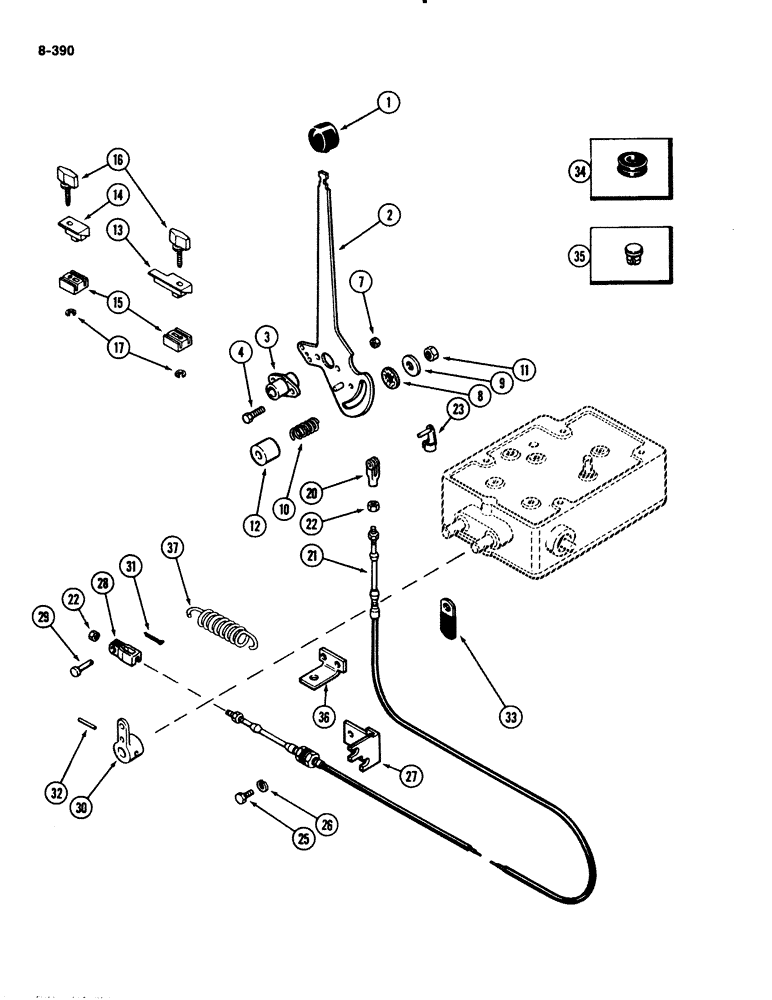 Схема запчастей Case IH 2294 - (8-390) - HITCH DEPTH CONTROL LINKAGE (08) - HYDRAULICS