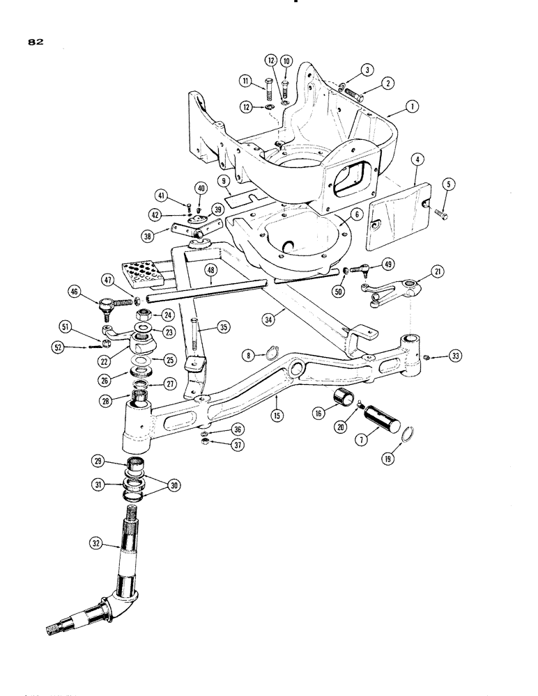 Схема запчастей Case IH 930-SERIES - (082) - FRONT AXLE AND SUPPORTS, TIE RODS (06) - POWER TRAIN