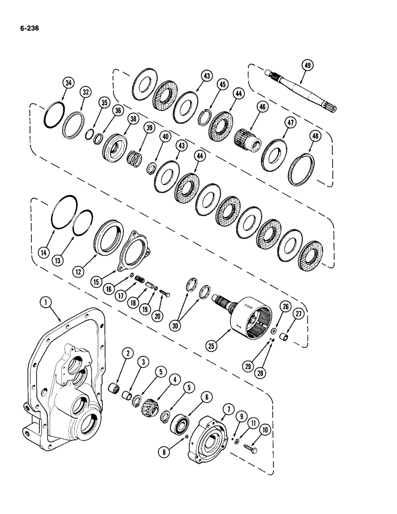 Схема запчастей Case IH 2094 - (6-236) - PTO CLUTCH AND BRAKE (06) - POWER TRAIN