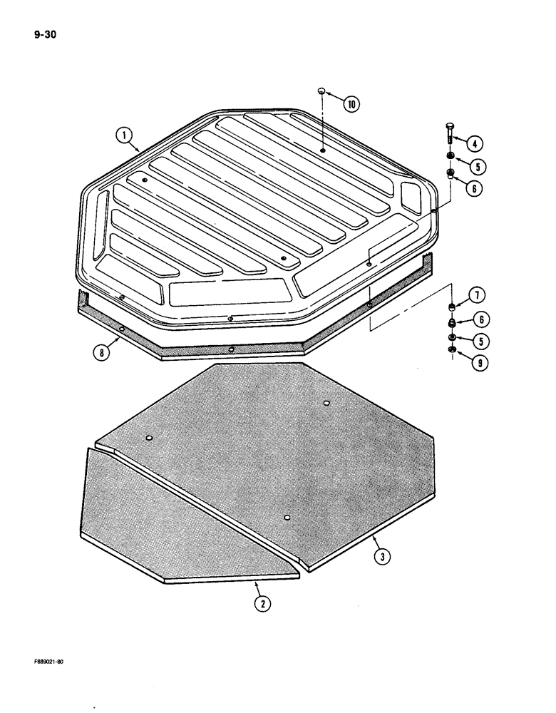 Схема запчастей Case IH 9150 - (9-30) - ROOF CAP, CAB AND ROPS (09) - CHASSIS/ATTACHMENTS