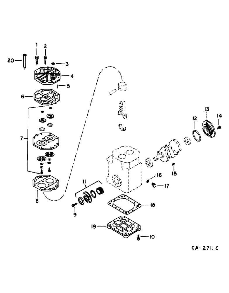 Схема запчастей Case IH 3488 - (13-41) - SUPERSTRUCTURE, COMPRESSOR (05) - SUPERSTRUCTURE