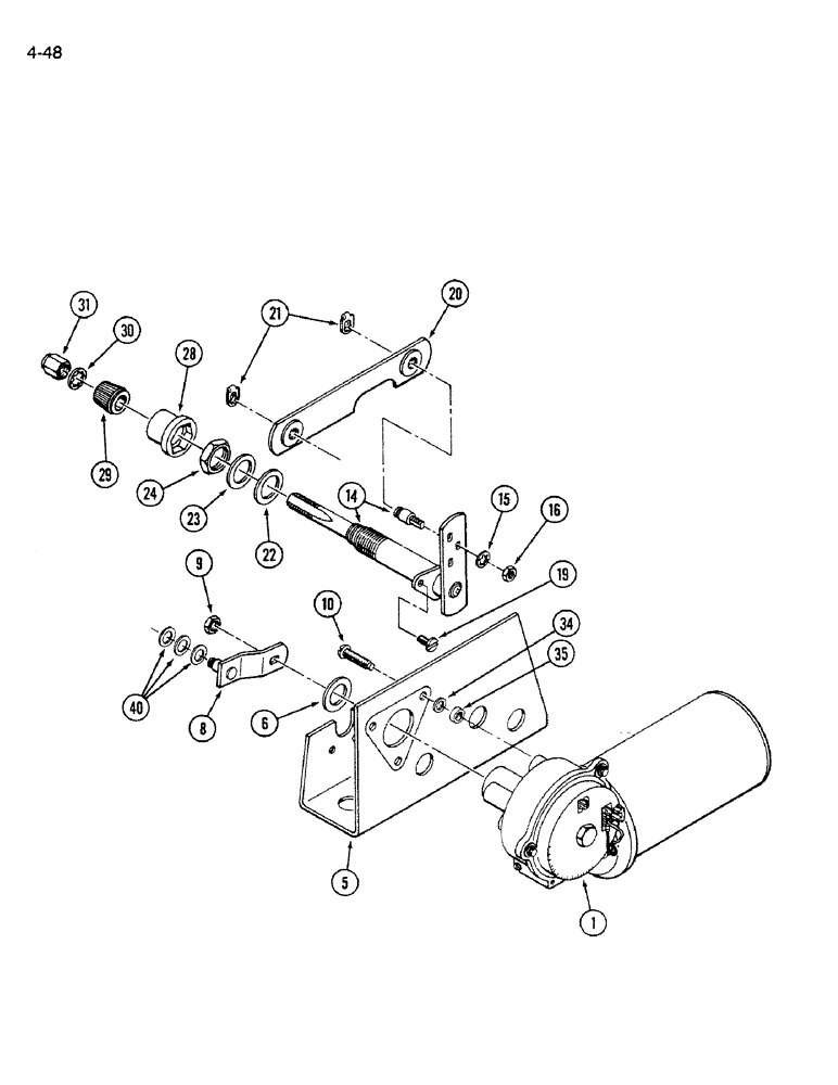 Схема запчастей Case IH 9280 - (4-48) - WIPER DRIVE ASSEMBLY, FRONT WINDOWS (04) - ELECTRICAL SYSTEMS