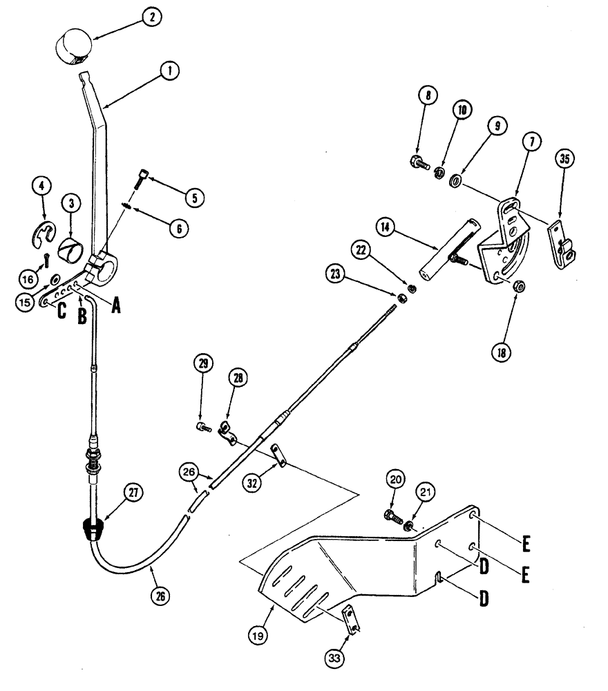 Схема запчастей Case IH 7220 - (3-024) - HAND THROTTLE, TRACTOR P.I.N. JJA0064978 AND AFTER (03) - FUEL SYSTEM