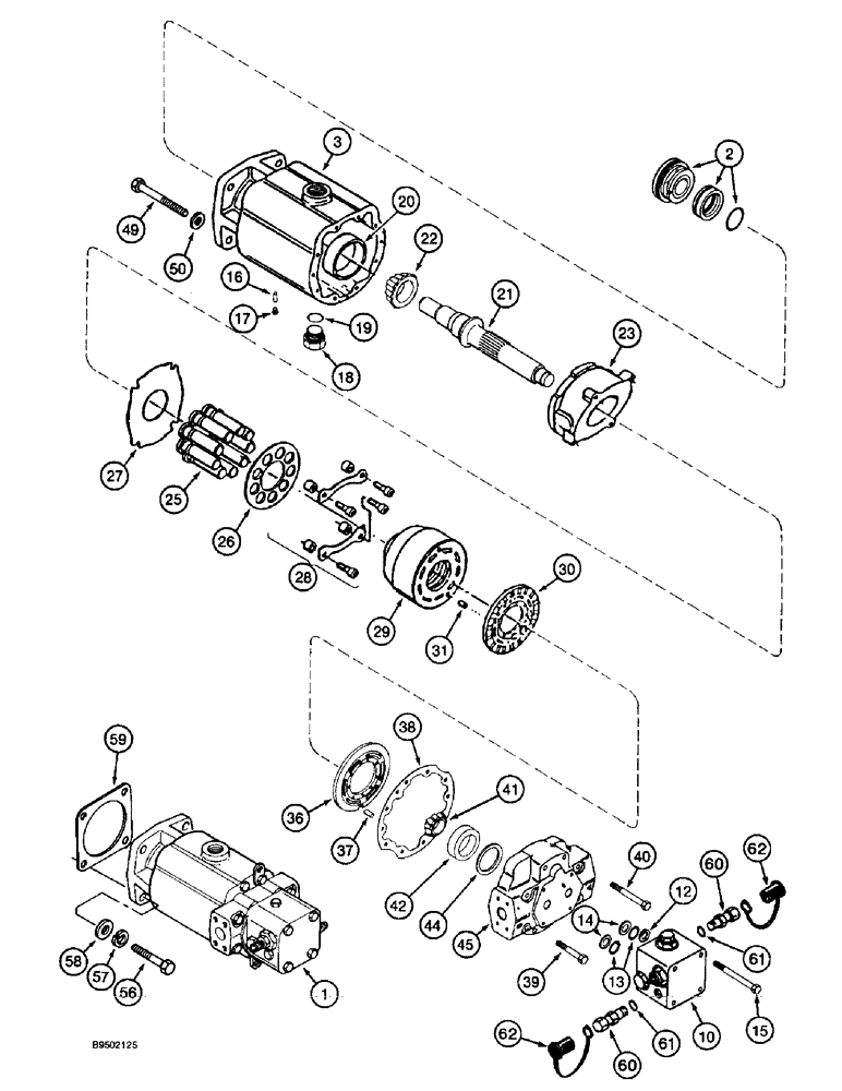 Схема запчастей Case IH 2055 - (6-34) - HYDROSTATIC MOTOR, SINGLE SPEED (03) - POWER TRAIN