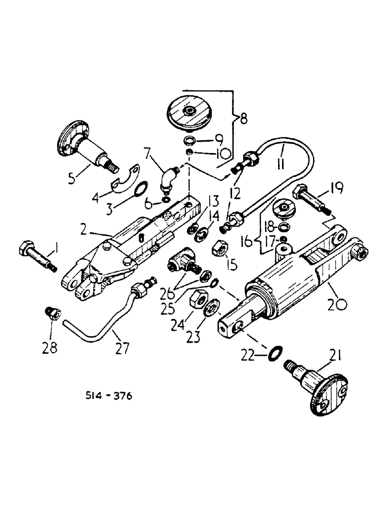 Схема запчастей Case IH 454 - (07-11) - MOTOR AND PUMP SERVO CYLINDER W/CONNECTIONS (04) - Drive Train