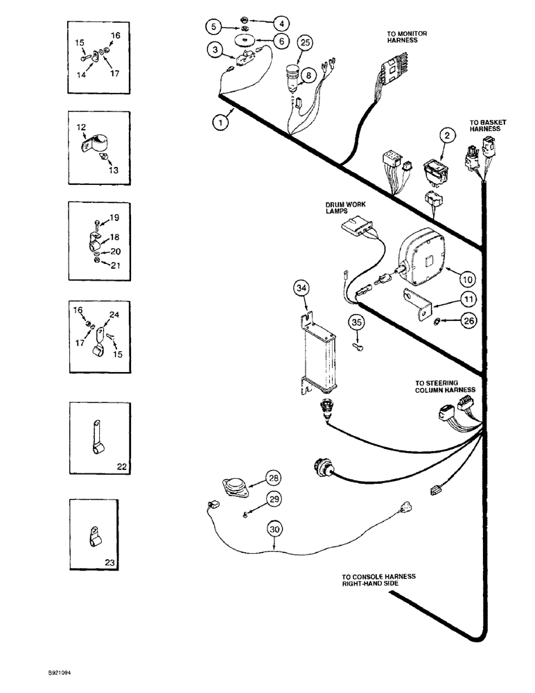 Схема запчастей Case IH 1800 - (4-12) - CONSOLE HARNESS, LEFT-HAND (06) - ELECTRICAL SYSTEMS