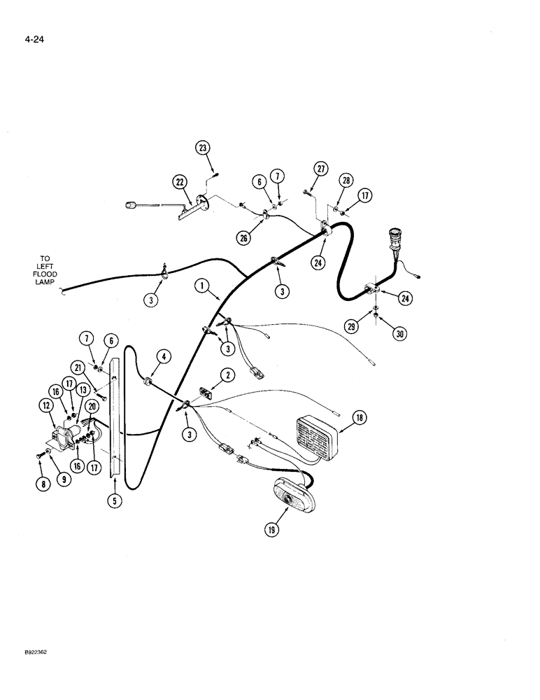 Схема запчастей Case IH 9210 - (4-024) - REAR FRAME HARNESS (04) - ELECTRICAL SYSTEMS