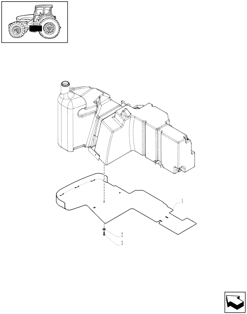 Схема запчастей Case IH MAXXUM 115 - (1.14.7/02) - JAPAN VERSION - FUEL TANK WITH GUARD - GUARD (VAR.330133) (02) - ENGINE EQUIPMENT