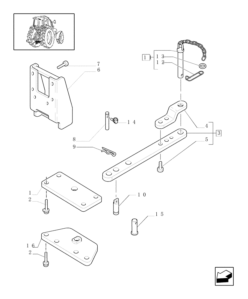 Схема запчастей Case IH MAXXUM 120 - (1.89.0/03[01]) - INDIPENDENT SWINGING DRAWBAR WITH CLEVIS - C5818 (VAR.330937) (09) - IMPLEMENT LIFT