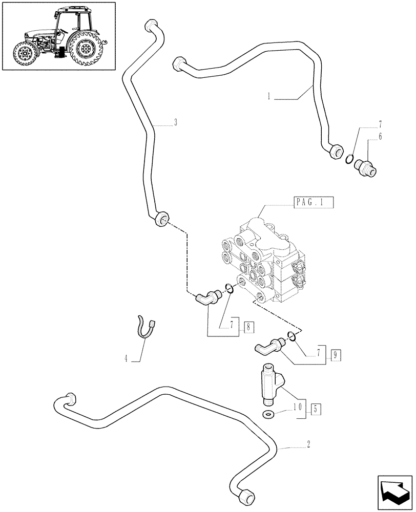 Схема запчастей Case IH JX1085C - (719124070[05]) - (DIA KIT) TWO MID-MOUNT KIT (1 S/D+1 S/D WITH FLOAT) W/ JOYSTICK & #4 QUICK COUPLERS (18) - VARIATIONS