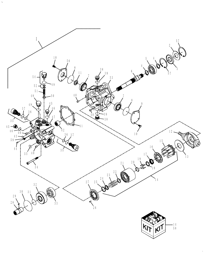 Схема запчастей Case IH WD2303 - (03.05[4]) - TANDEM PUMP, REAR HALF (03) - TRANSMISSION