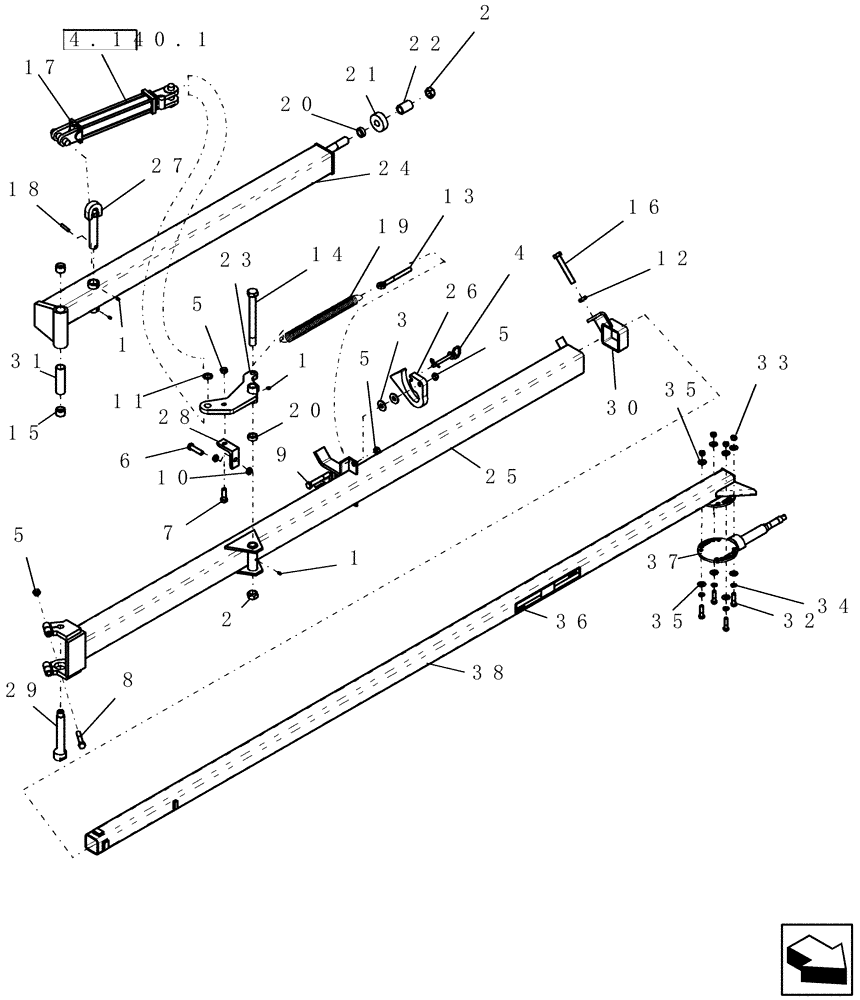 Схема запчастей Case IH ATX400 - (4.070.1) - ENDMARKER SINGLE STAGE BOOM ASSEMBLY (18) - MISCELLANEOUS