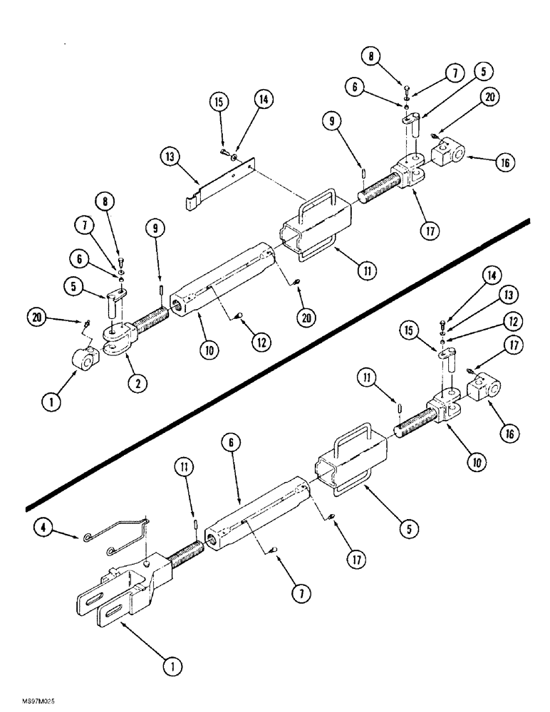 Схема запчастей Case IH 9370 - (9-014) - THREE POINT HITCH LIFT LINKS, P.I.N. JEE0069308 AND AFTER (09) - CHASSIS/ATTACHMENTS