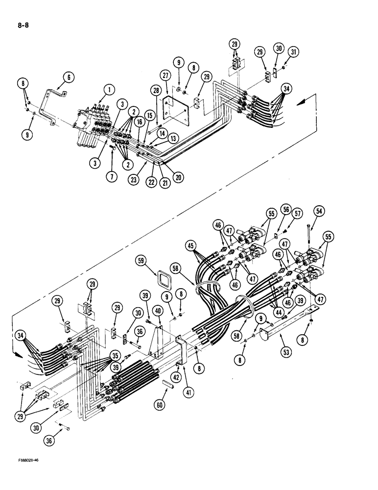 Схема запчастей Case IH 9180 - (8-08) - COUPLERS AND LINES, PRIOR TO P.I.N. JCB0002092 (08) - HYDRAULICS