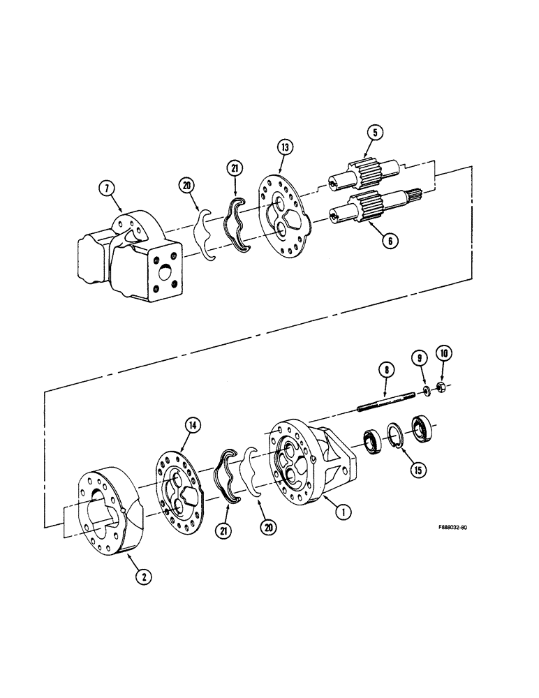 Схема запчастей Case IH STEIGER - (8-16) - HYDRAULIC GEAR PUMP ASSEMBLY, HYDRAULIC GEAR PUMP ASSEMBLY (08) - HYDRAULICS