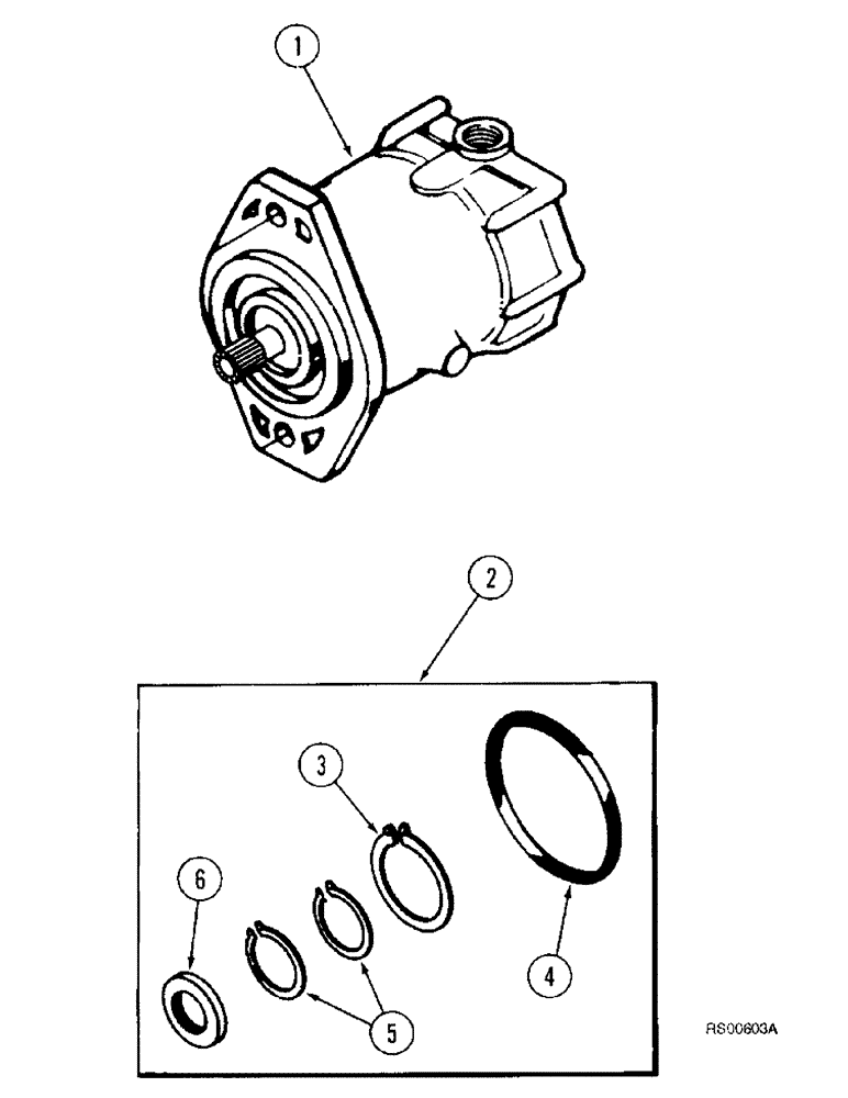 Схема запчастей Case IH 1680 - (5-54) - WHEEL MOTOR, POWER GUIDE AXLE, PRIOR TO P.I.N. JJC0044001 (04) - STEERING