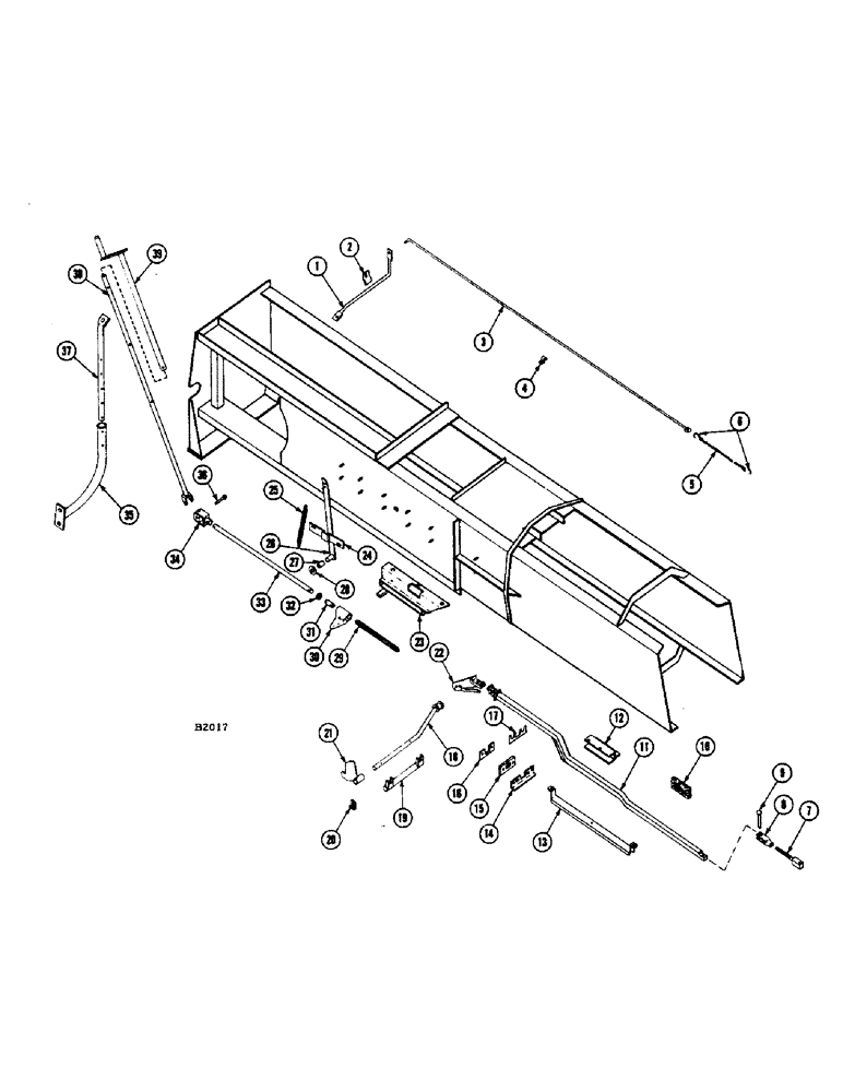 Схема запчастей Case IH 200 - (46) - BALE LAUNCHER ATTACHMENT, THROW CONTROL, DRIVE AND TRIP ROD 