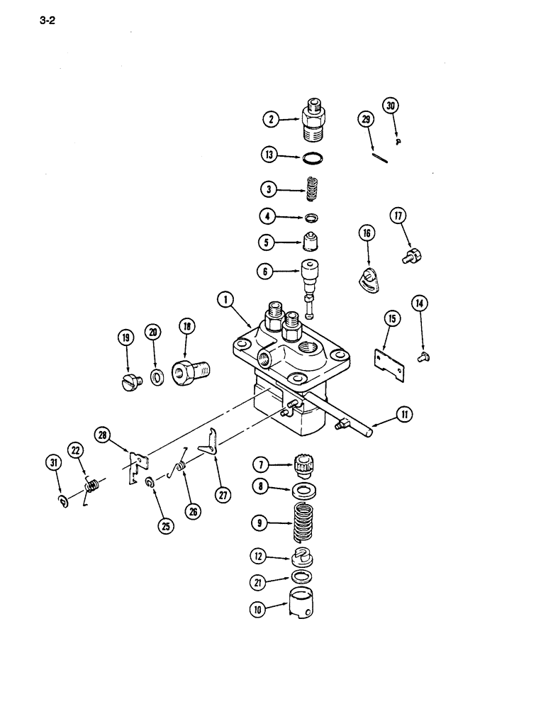 Схема запчастей Case IH 255 - (3-02) - FUEL INJECTION PUMP (03) - FUEL SYSTEM