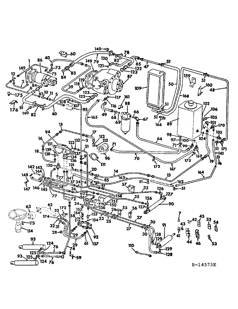 Схема запчастей Case IH 815 - (F-02) - HYDRAULICS SYSTEM, HYDRAULIC DIAGRAM, BASIC (07) - HYDRAULIC SYSTEM