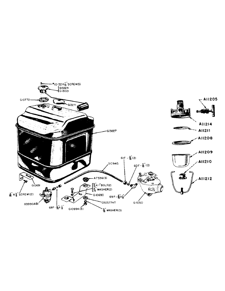 Схема запчастей Case IH 320 - (017) - FUEL TANK (02) - ENGINE