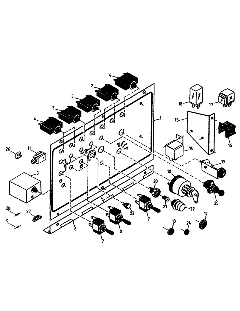 Схема запчастей Case IH 7700 - (A11-13) - DASH PANEL Mainframe & Functioning Components