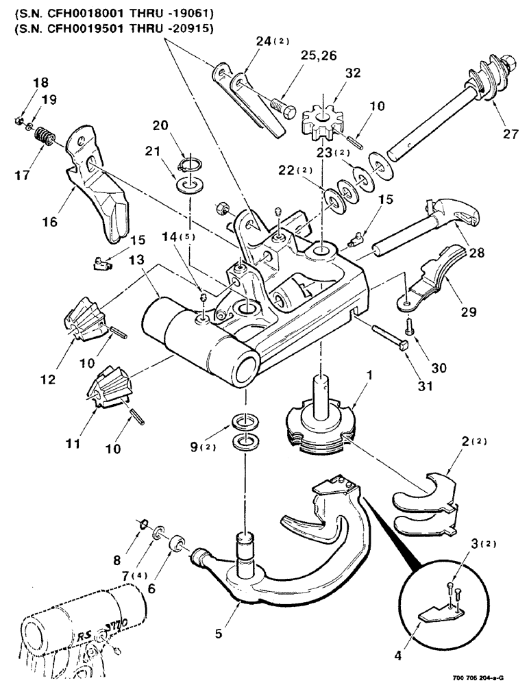 Схема запчастей Case IH 8520 - (6-28) - KNOTTER (TWINE) HEAD ASSEMBLY (RASSPE) (S.N. CFH0018001 - CFH0019061) (S.N. CFH0019501 - CFH0020915) (14) - BALE CHAMBER