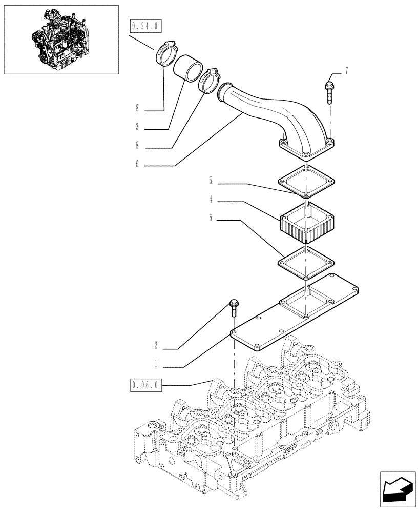 Схема запчастей Case IH JX1100U - (0.07.1/01) - INTAKE MANIFOLD (01) - ENGINE