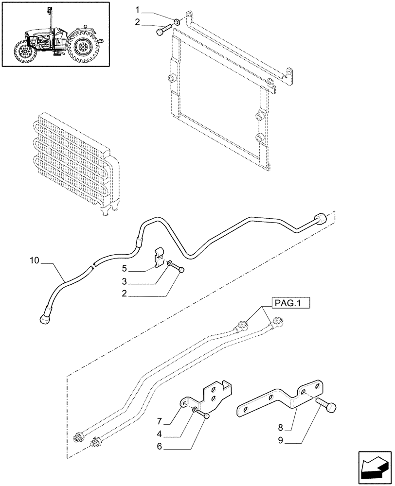 Схема запчастей Case IH JX1075C - (1.27.7/05) - (VAR.838-839) FRONT PTO LIFT - PIPES (03) - TRANSMISSION