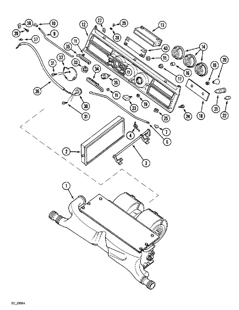 Схема запчастей Case IH 3220 - (9-060) - CAB, AIR CONDITIONING CONTROLS (09) - CHASSIS/ATTACHMENTS