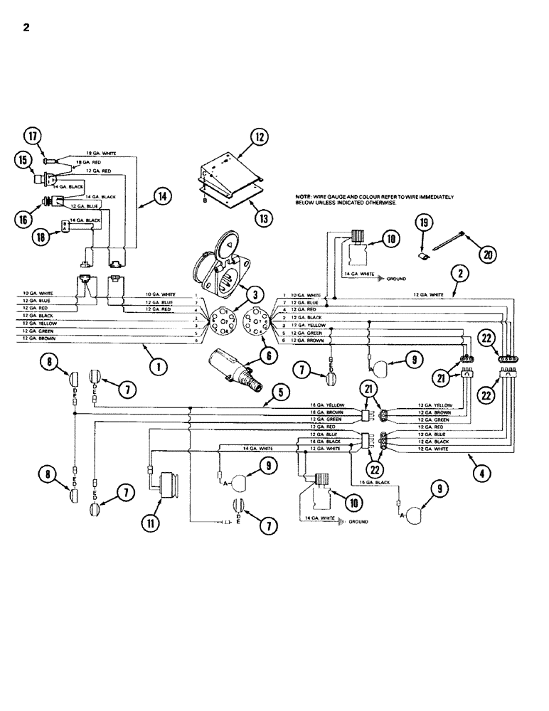 Схема запчастей Case IH 742 - (02) - ELECTRICAL, PRIOR TO P.I.N. 736 