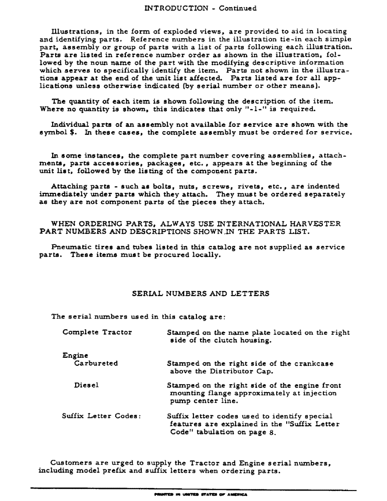 Схема запчастей Case IH 2504 - (004) - INTRODUCTION - SERIAL NUMBER LOCATIONS (00) - GENERAL