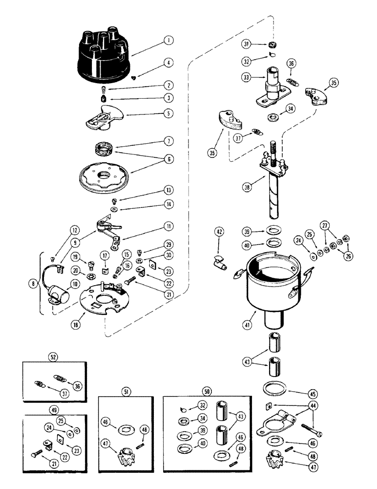 Схема запчастей Case IH 1255 - (048) - DISTRIBUTOR, 188 SPARK IGNITION ENGINE (10) - ENGINE