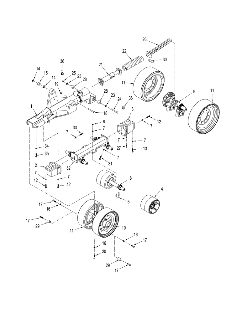 Схема запчастей Case IH STX375 - (06-10[01]) - UNDERCARRIAGE - MOUNTING, QUADTRAC TRACTOR, BTW JEE0106701 & JEE0107427 (06) - POWER TRAIN