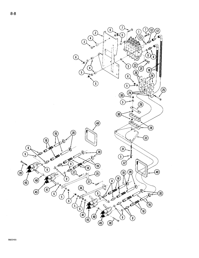 Схема запчастей Case IH 9230 - (8-008) - HYDRAULIC COUPLERS AND LINES (08) - HYDRAULICS