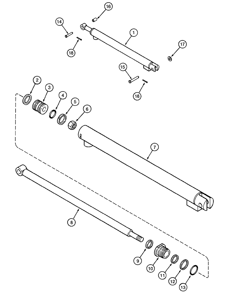 Схема запчастей Case IH 2555 - (08-36) - BASKET COMPACTOR CYLINDER ASSEMBLY (07) - HYDRAULICS