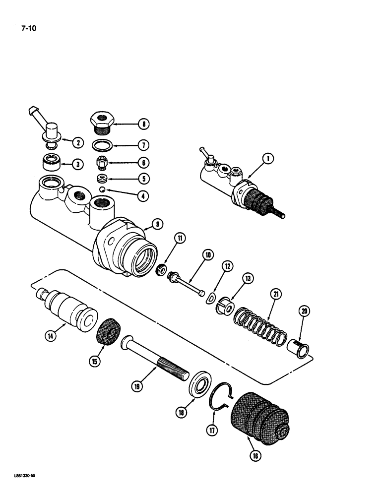 Схема запчастей Case IH 1822 - (7-10) - MASTER BRAKE CYLINDER (5.1) - BRAKES