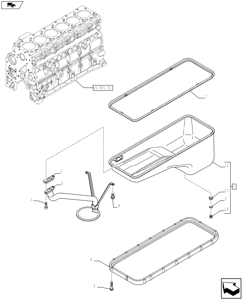 Схема запчастей Case IH P215 - (10.102.01) - OIL SUMP & RELATED PARTS (504388546) (Feb 27 2012 9:32AM) (10) - ENGINE