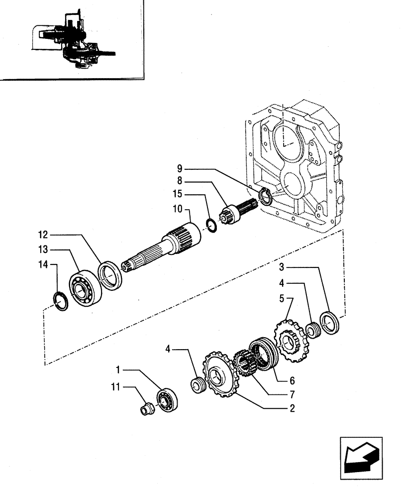 Схема запчастей Case IH JX80 - (1.80.1/04[02]) - (VAR.959) 540-1000 RPM POWER TAKE OFF - GEARS (07) - HYDRAULIC SYSTEM